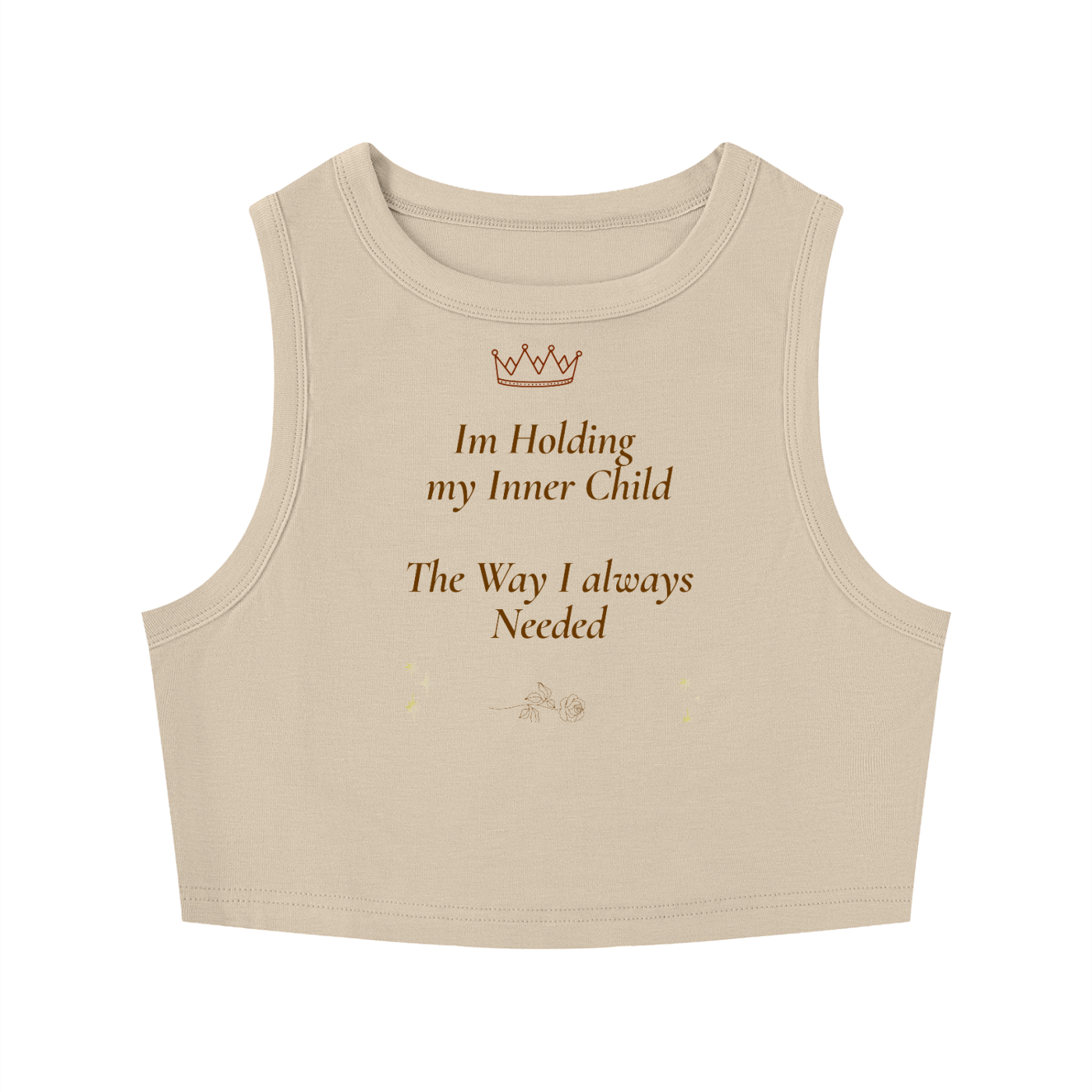 Women's Tight Crewneck Crop Tank Top Im holding my inner child