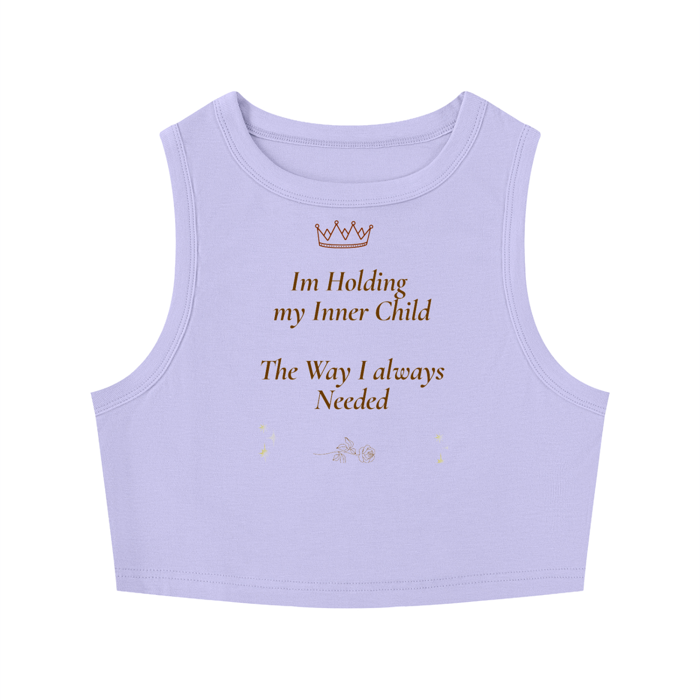 Women's Tight Crewneck Crop Tank Top Im holding my inner child