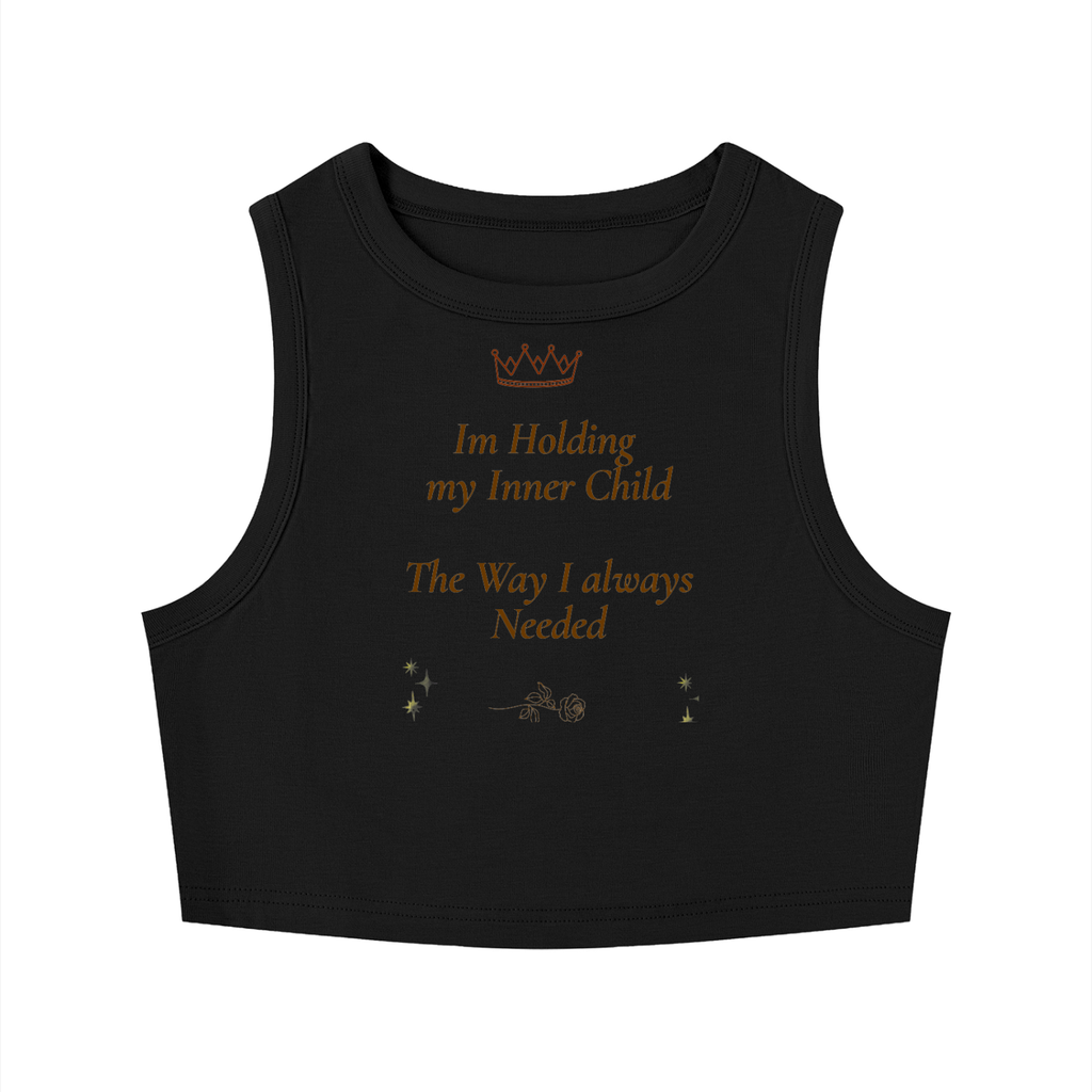 Women's Tight Crewneck Crop Tank Top Im holding my inner child