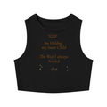 Women's Tight Crewneck Crop Tank Top Im holding my inner child