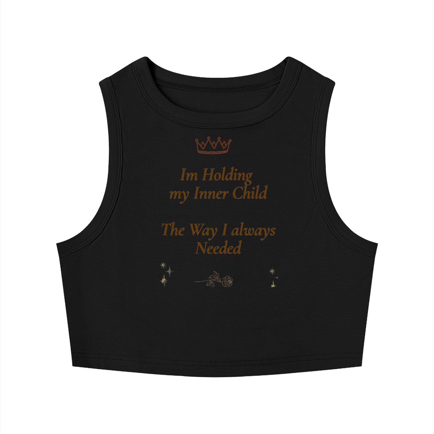 Women's Tight Crewneck Crop Tank Top Im holding my inner child